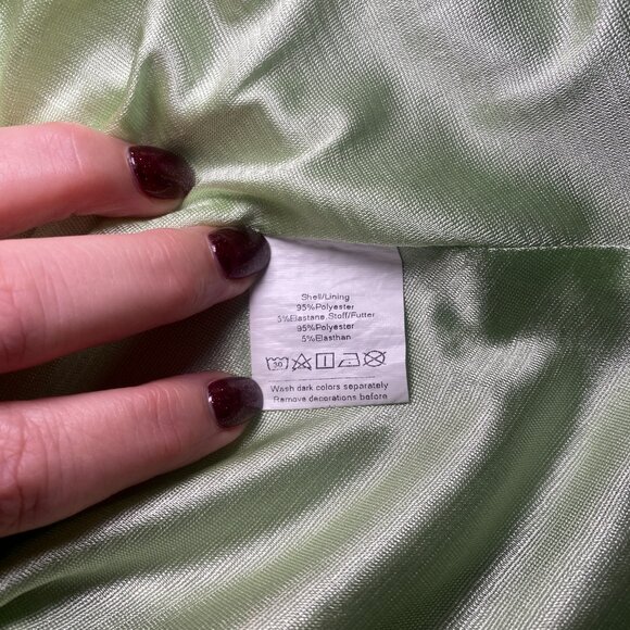 Belle Poque Green Daisy Dress Womens L Floral Adjustable Straps Flare Twirl EUC - Picture 5 of 9